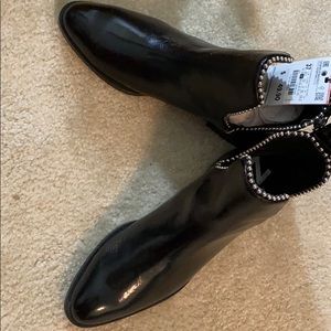 Zara black cutout ankle booties